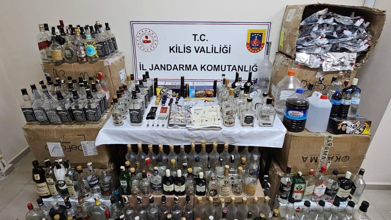 Kilis'te kaçak içki operasyonunda 2 şüpheli yakalandı