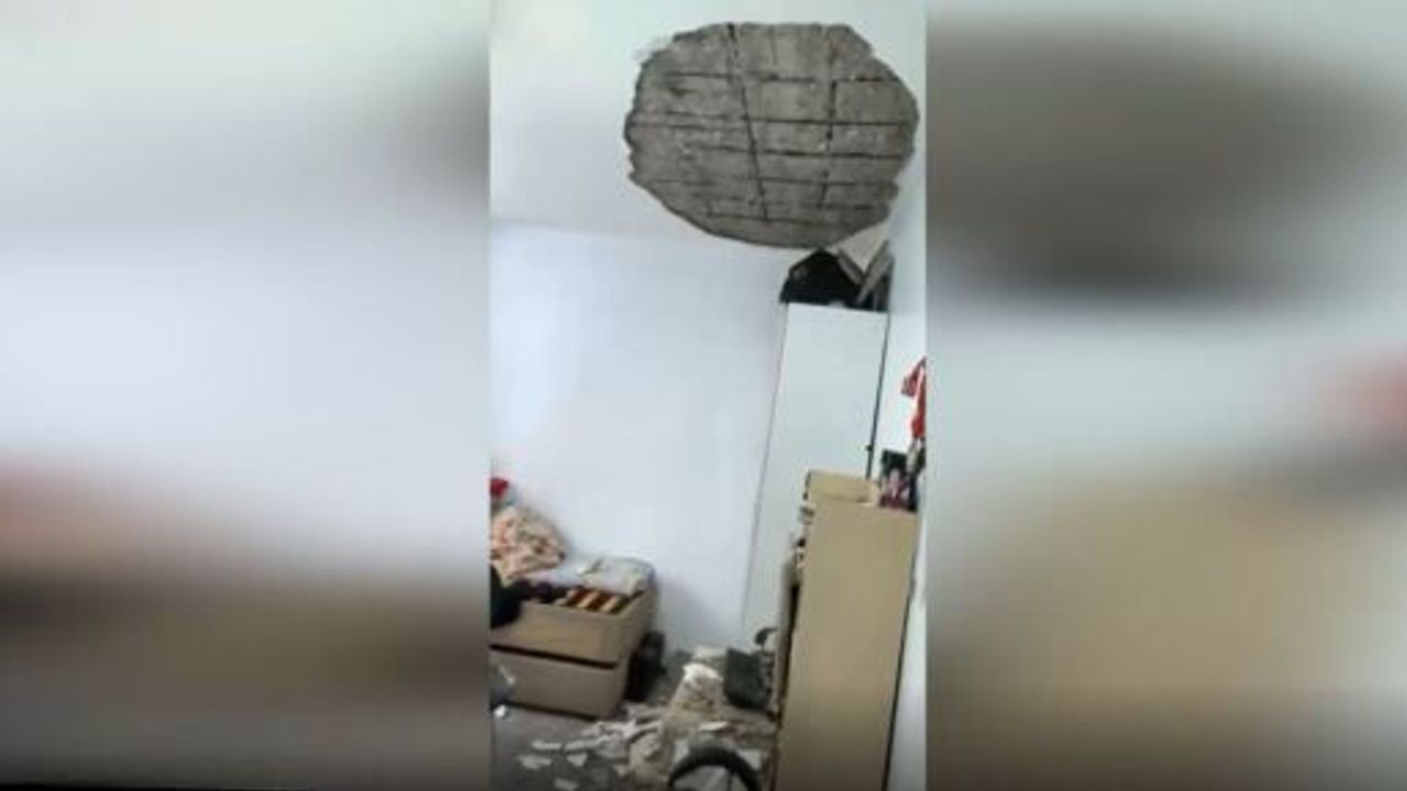 Gaziantep'te Deprem Sonrası Bir Evde Tavan Çöktü