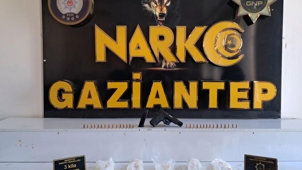 Gaziantep’te 3 kilo metamfetamin ele geçirildi