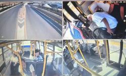 Seyir halindeki otobüste panik anları