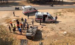 Şarampole uçan otomobilin sürücüsü yaralandı