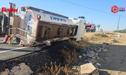 Gaziantep'te yakıt tankeri devrildi