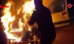 Yanan araca müdahale etti: Bakan Tunç tebrik etti