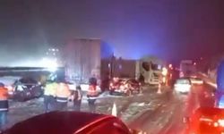 Kar yağışi tünel çıkışında zincirleme kaza neden oldu