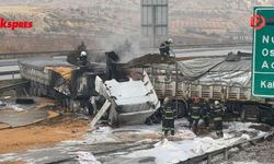 TAG Otoyolu'nda zincirleme kaza: 3 tır yandı