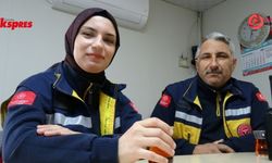 Baba - kız aynı ambulansta hayat kurtarıyor