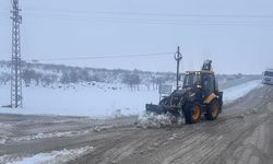 Gaziantep'te kırsalda kar mesaisi