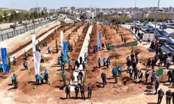 Gaziantep’te 23 Nisan’da fidanlar toprakla buluştu