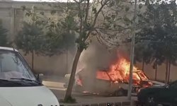 Gaziantep’te iki araç alev alev yandı