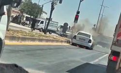 Gaziantep’te seyir halindeki araç alev alev yandı