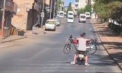 Gaziantep'te trafikte şaşkına çeviren görüntü