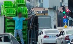 Yoğun trafikte tehlikeli yolculuk