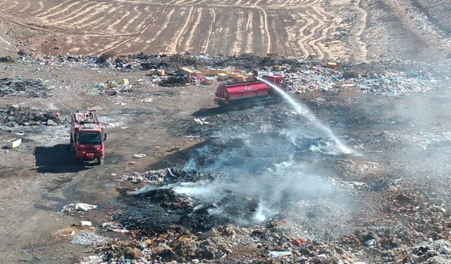 İslahiye'de çöplük alanda çıkan yangın söndürüldü
