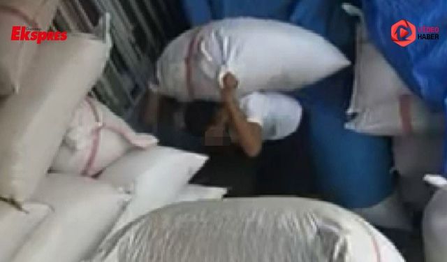 7 çuval fıstık çaldı, polislerden kaçamadı