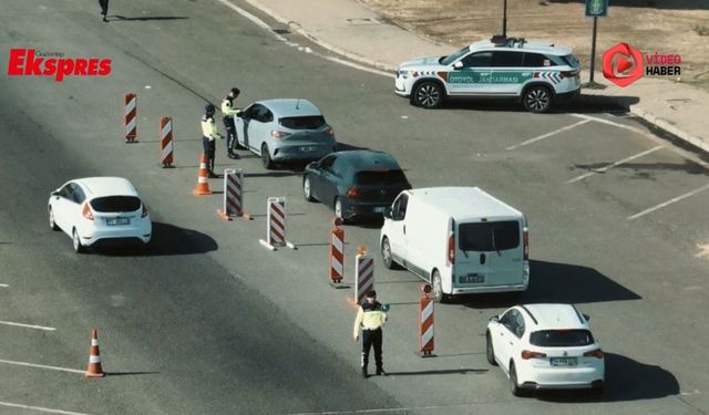 Gaziantep’te dronla trafik denetimi