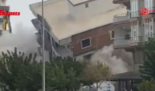 Gaziantep'te ağır hasarlı bina çöktü