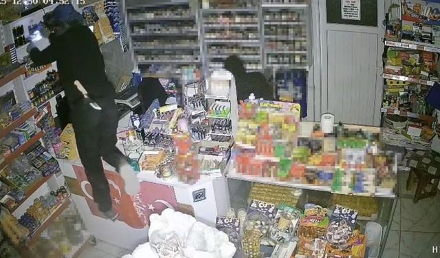 Çalıntı araçla market vurgunu