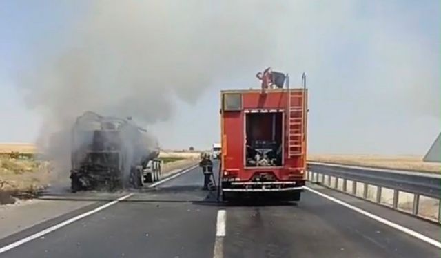 Mardin’de yanan tanker kullanılamaz hale geldi