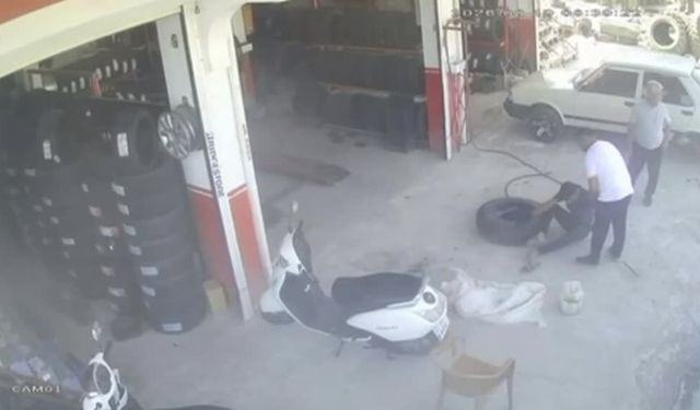 Gaziantep’te şişirilen lastik bomba gibi patladı