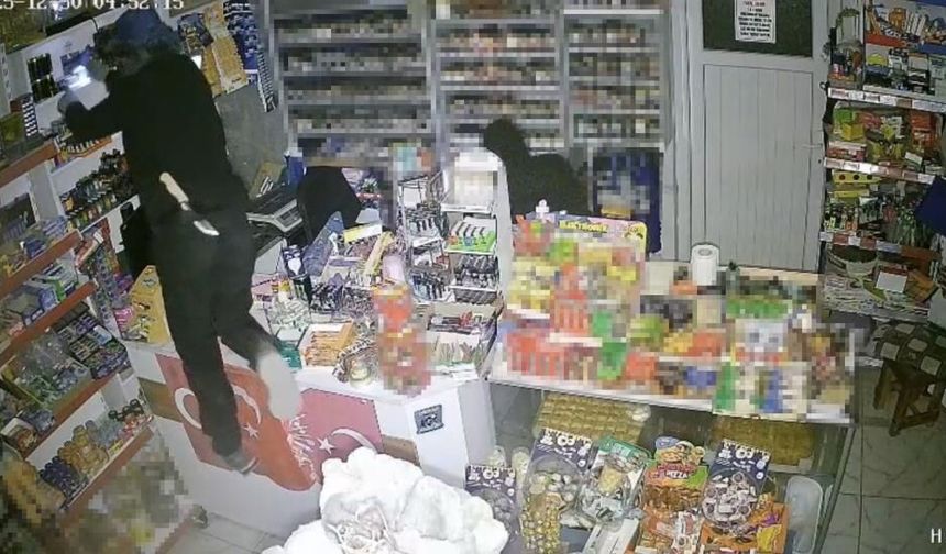 Çalıntı araçla market vurgunu