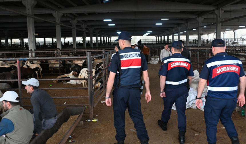 Jandarma kurban satış alanlarını dronla denetledi
