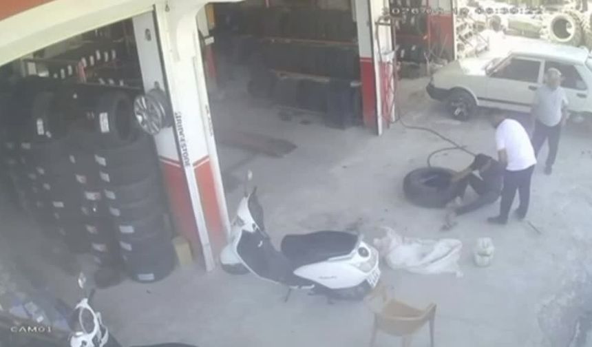 Gaziantep’te şişirilen lastik bomba gibi patladı