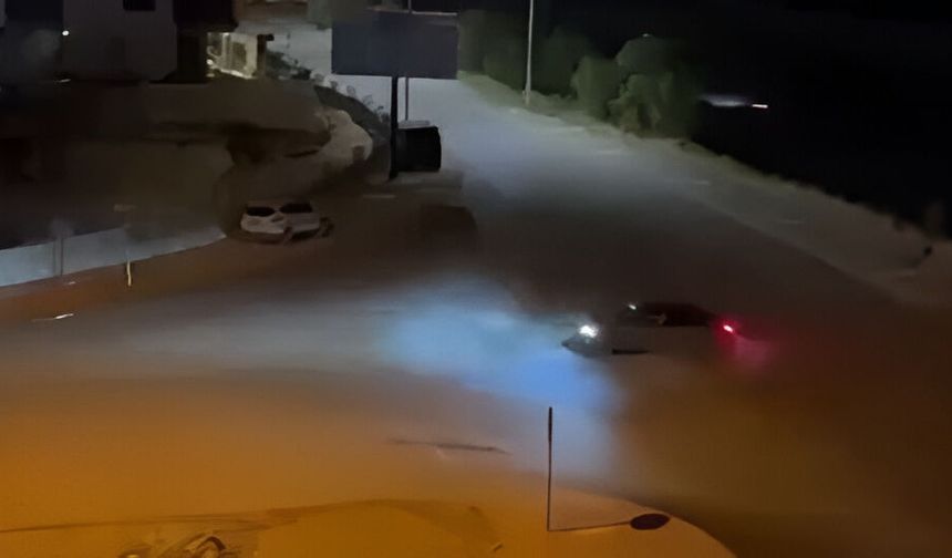 Gaziantep’te drift yapan sürücü yürekleri ağza getirdi