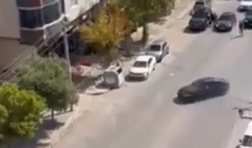 Plakasız araçla drift yaptı, yürekleri ağza getirdi