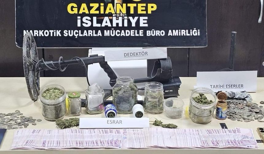 Gaziantep’te baskın yapılan evden tarihi eser çıktı