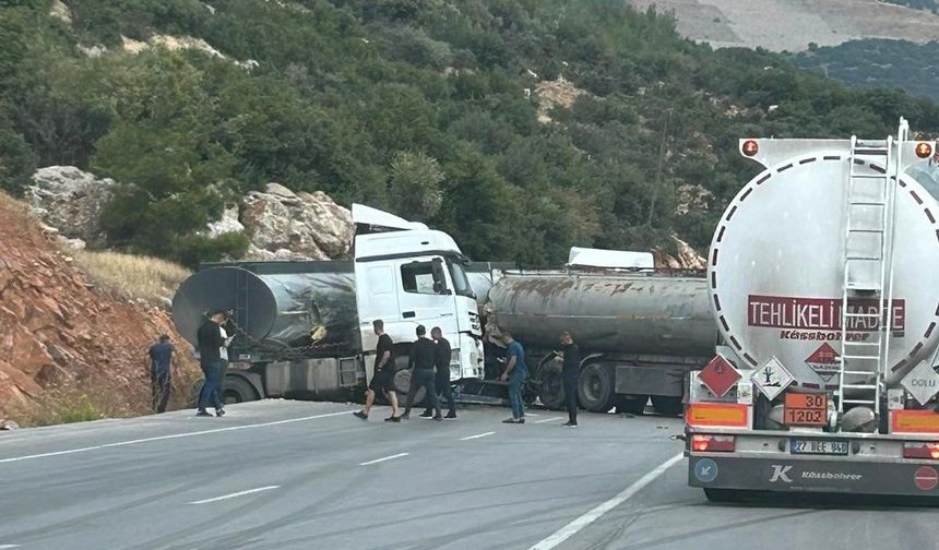 Gaziantep’te tanker kazasında faciadan dönüldü