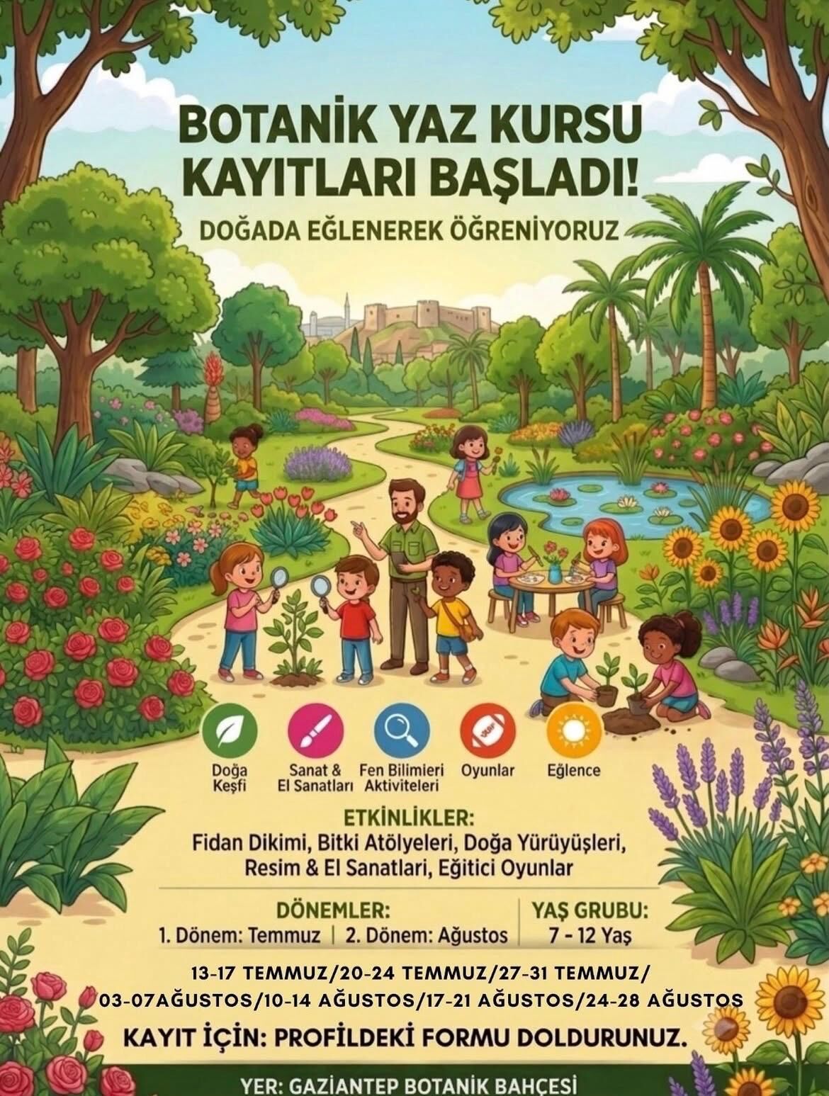 Botani̇k Yaz Kursu İle Öğrenci̇ler Keyi̇fli̇ Vaki̇t Geçi̇ri̇yor