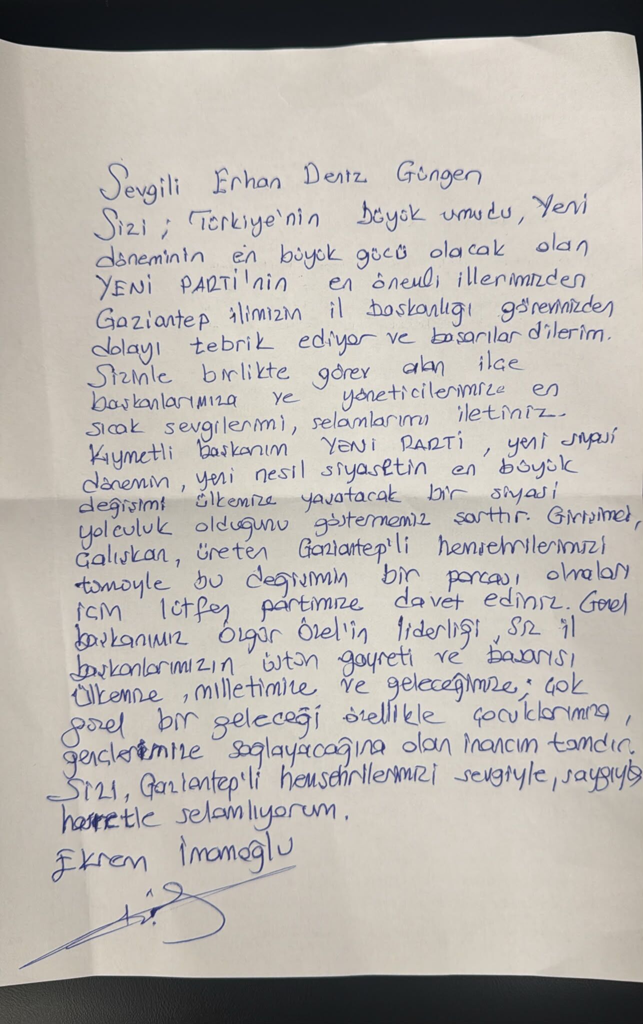 Imamoğlu Mektup